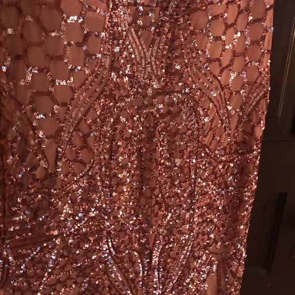 New W/O Tags, Rose Gold Evening Gown by Night Way. - Picture 10 of 14